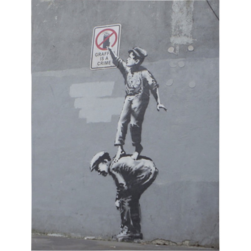 Graffiti Is A Crime by Banksy - Wrapped Canvas Print, 51cm H x 38cm W x 4cm D