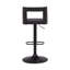 Tabouret de bar réglable pivotant en similicuir et bois noir avec base noire
