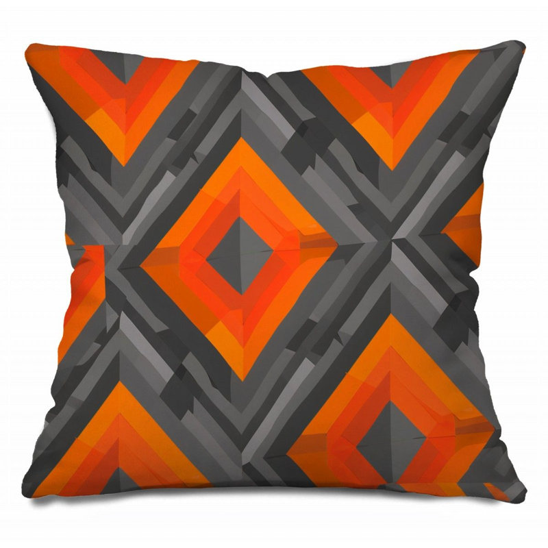  Geometric   Reversible Throw Pillow, 16"H x 16"W