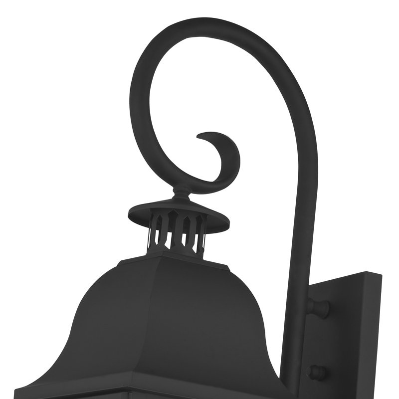 Lanterne murale d'extérieur en verre Arnné, H 24,75 po x l 8,25 po x P 11,5 po, Noir