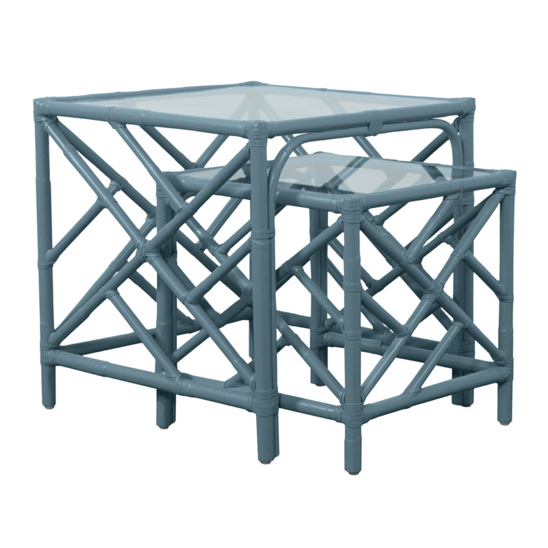 Tables gigognes Chippendale, Bleu régate