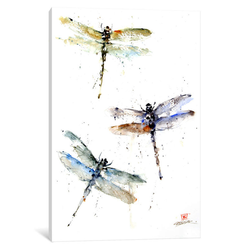 Dragonflies by Dean Crouser - Painting on Canvas, 66.04 cm H x 45.72 cm W x 1.91 cm D, No Frame