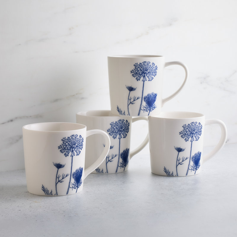 Summer Blues Handmade Porcelain Coffee Mug