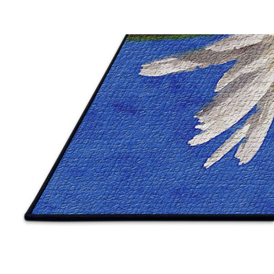 Tapis bleu Daisy