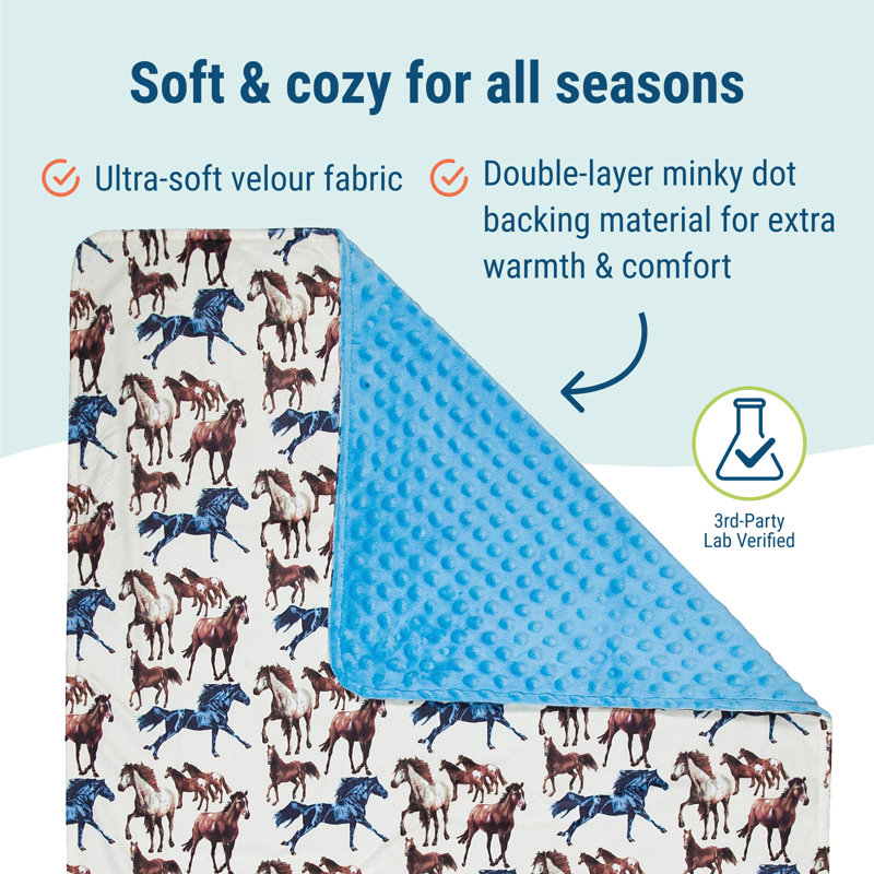 Couverture pour bébé Wildkin Plush - Confort moelleux et confortable, Rêves de cheval