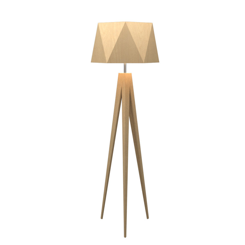 Facetada Tripod Floor Lamp, Maple