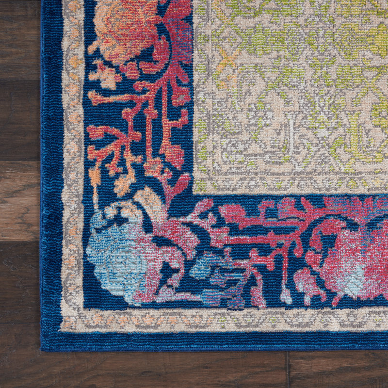 Tapis bleu bohème Raymond, Rectangle 4 pi x 6 pi