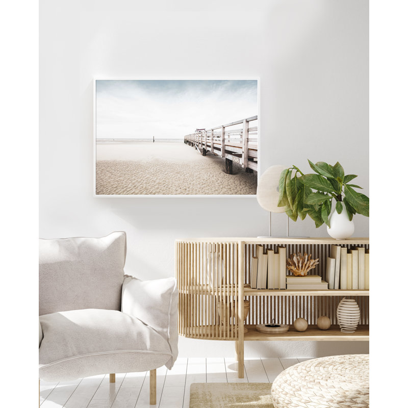 Beach Scene - Print, 34.1cm H x 46.4cm W x 1cm D, Black Framed