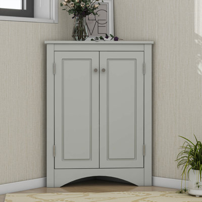 Armoire d'angle avec tablettes et portes réglables