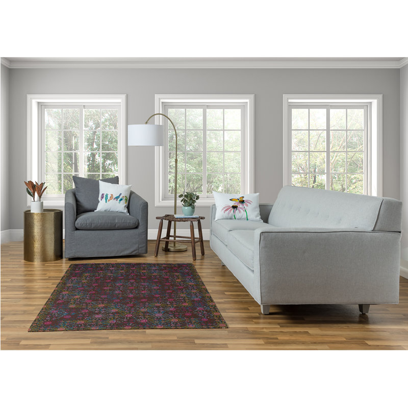 Chenille Floral Indoor Rug, Rectangle 4' x 6'