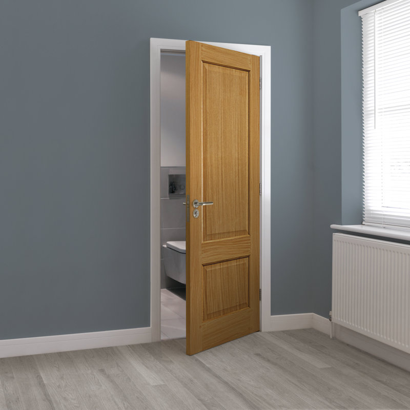 Trent Solid Oak Internal Door Unfinished, 198.1cm H x 68.6cm W x 3.5cm D