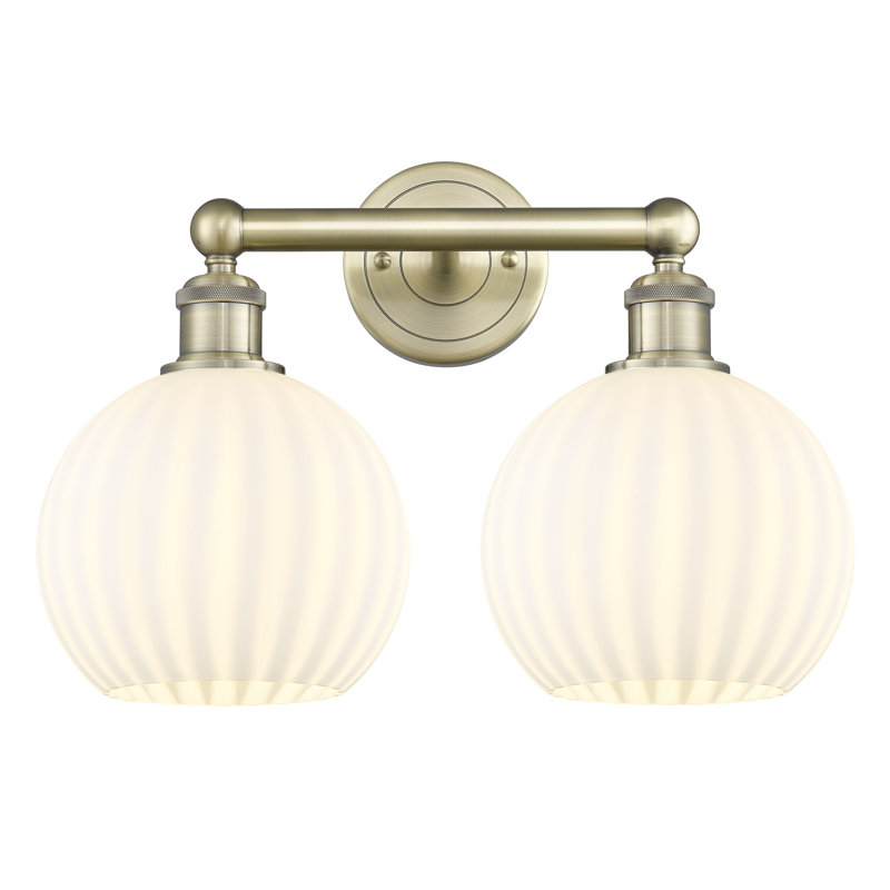 Éclairage de salle de bain à intensité variable à 2 lumières Bia, Laiton antique
