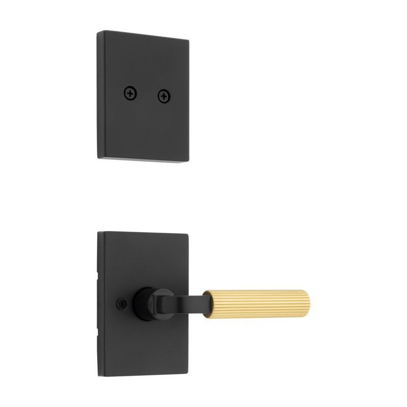 Mirada Reeded Half-Dummy Interior Pack Lever w/ Rectangular Rose , Satin Nickel