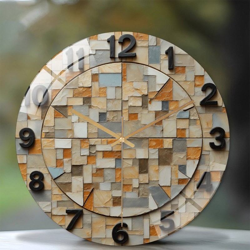 Horloge murale décorative avec mosaïque unique - horloge murale moderne en verre 12 po
