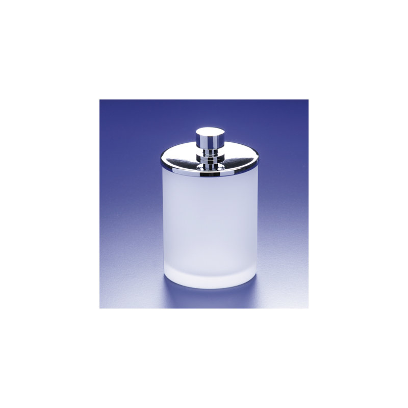 Accessories Bathroom Storage Container, Chrome w/ Frosted Glass