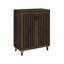 Armoire à chaussures moderne avec portes à lattes verticales et rangement réglable