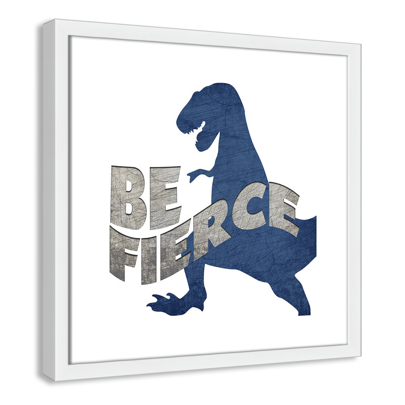 «Be Fierce be Brave», art encadré, H 17 po x l 17 po x P 1,18 po, Cadre blanc