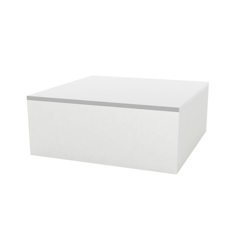 Jut Plastic Coffee Table, Ice, 47.25" W x 47.25" L x 12.5" H