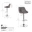 Tabouret de bar pivotant à hauteur réglable Abubokar-1098166466