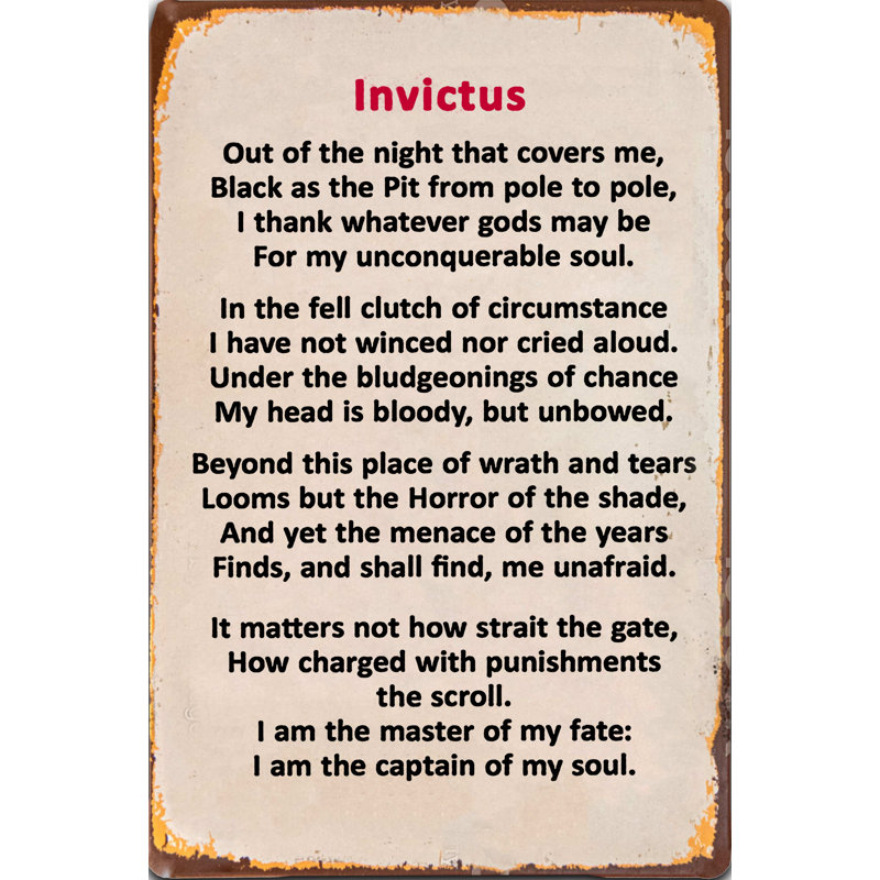 Invictus - No Frame Print, Gallery Metal, 39.4cm H x 29.5cm W