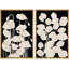 «Black White Flower Leaf Blur Collage Nature Modern Art Rustic Chic on Canvas», reproduction de 2 pièces-92285710-92285713