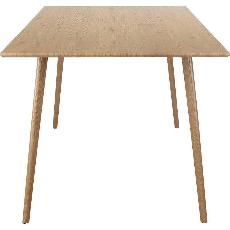 Ione Metal Base Dining Table, Oak, H75 x L180 x W90cm