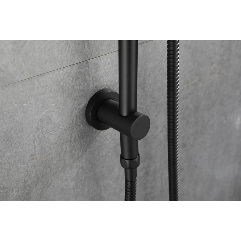 59-Inch Hose Handheld Shower With Adjustable Height And 28-Inch Slide Bar In Dark Matte Hose, Bar, Black