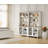 Scarlett 67.7" W 5-Tier Manufactured Wood Bookcase with Glass Storage Cabinets and Gourd Legs-1442451096