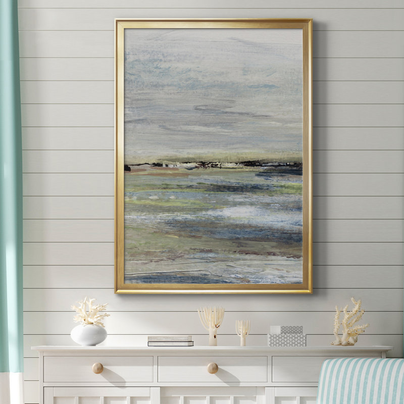 Wetlands I - Peinture sur toile encadrée, H 18,5 po x l 24,5 po x P 1,5 po, Cadre doré