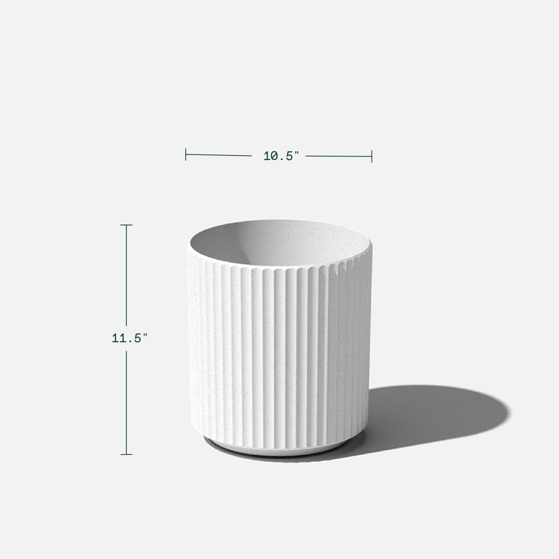 Pot à fleurs rond Demi Series, 2, Blanc, H 11,5 po x l 10,5 po x P 10,5 po