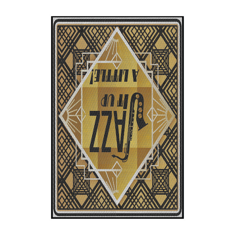 Tapis olive / jaune, Rectangle 5 pi x 7 pi