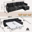 Canapé-lit modulaire en L avec charge sans fil et chaise de rangement-1721999486