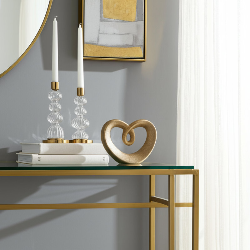 Decorative Objects for Home Decor – Abstract Heart Sculpture for Kitchen Decor or Table Display – Modern Decorations and Statues for Living Room, Shelf Styling, or Entryway Accent – 8"
