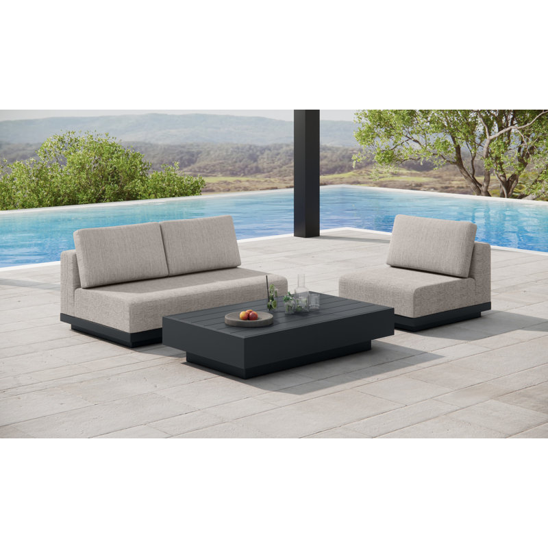 Oslo Aluminum Outdoor Upholstered Lounge Set – 3-Piece