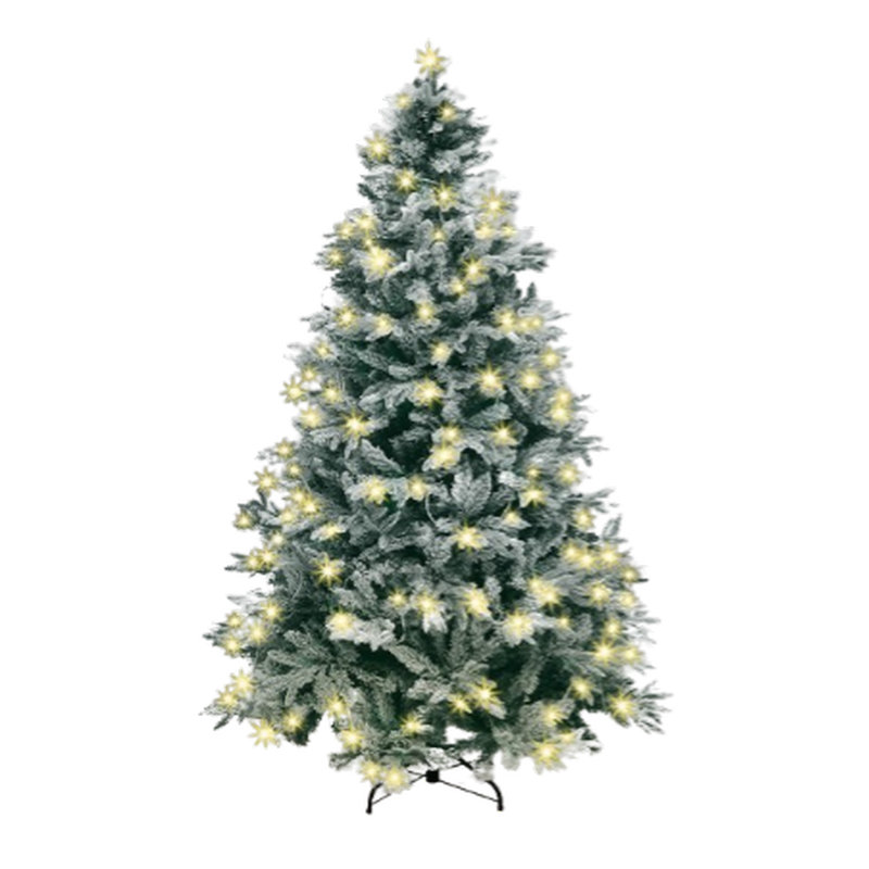 Lapland Fir Artificial Green Christmas Tree, W/ 320 Warm White LEDs, 6.99ft H