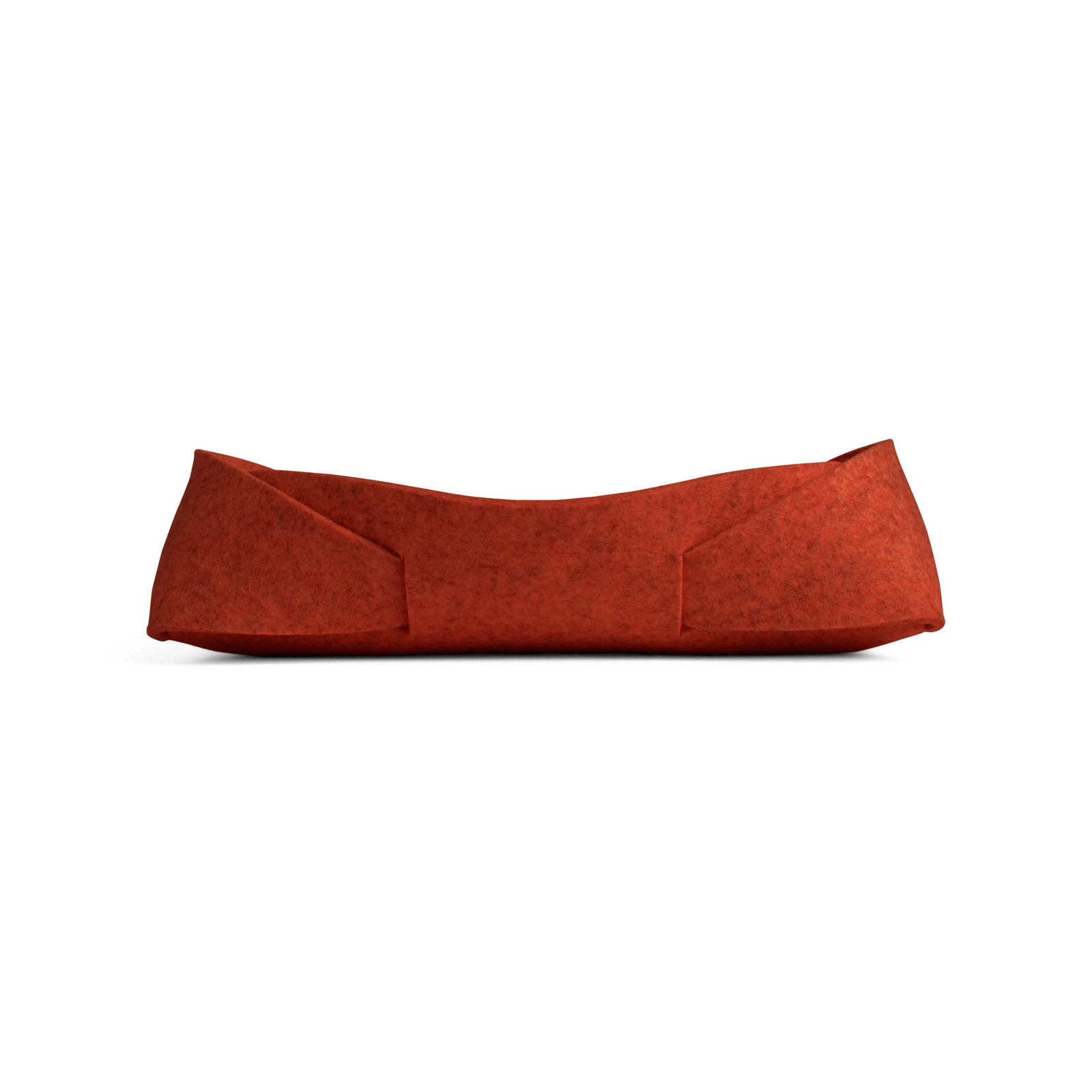 Double Tuck Fabric Decorative Basket, Tomato, 4" H x 16" W x 9" D