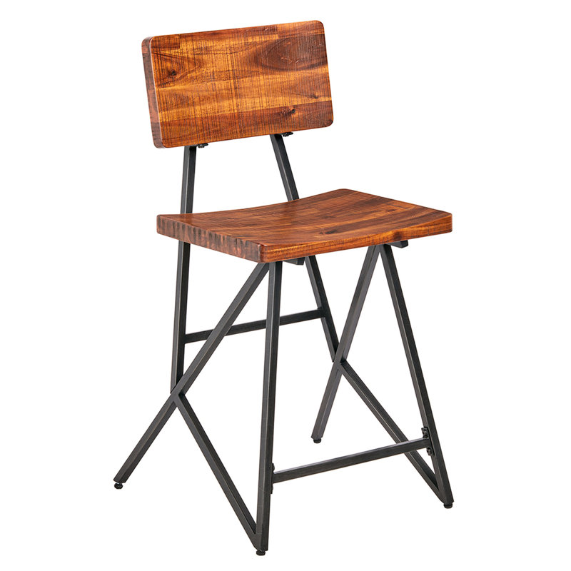Tabouret de comptoir en bois massif Amber