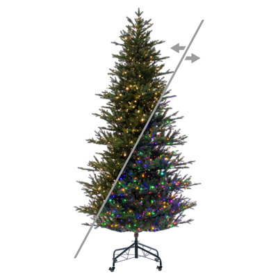 Colorado Fir Artificial Pre-Lit Christmas Tree with 1900 LED Color Changing 3mm Low Voltage 6 Function Wide Angle Coaxial Lights