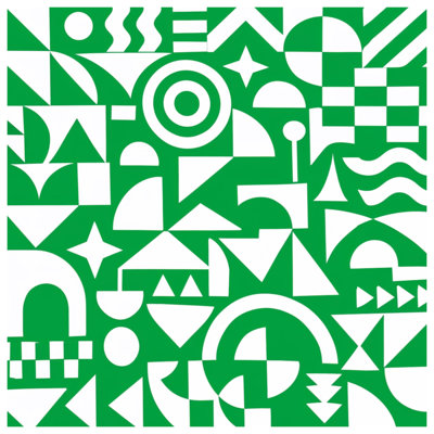 Édredon vert et blanc à formes géométriques
