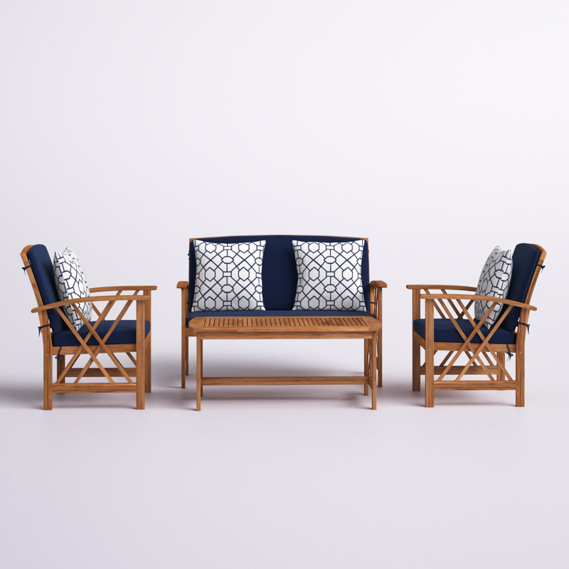 Calhoun Acacia 4 - Person Patio Conversation Sets with Cushions