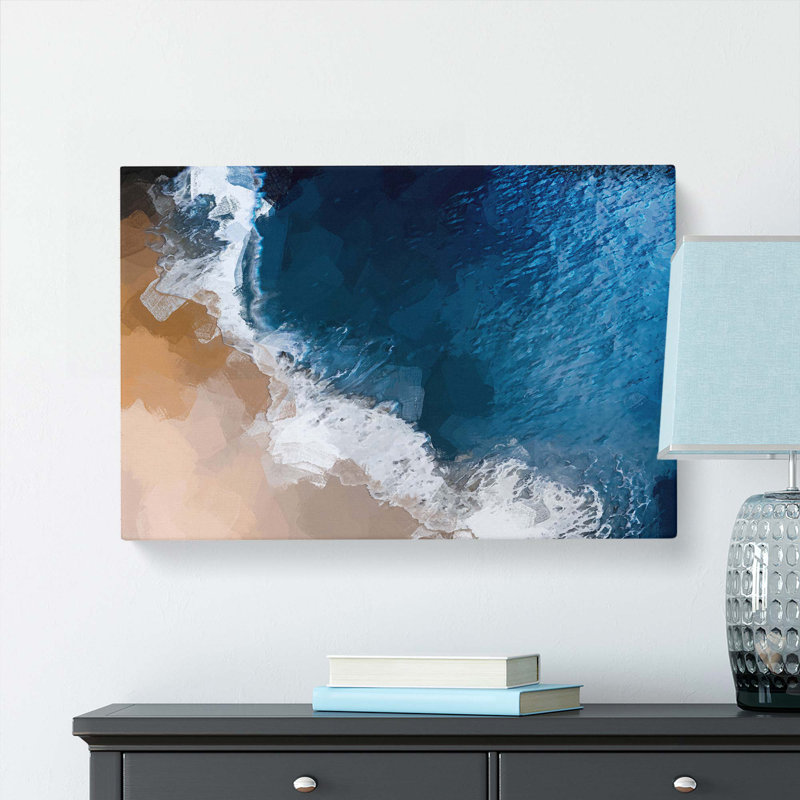Waves On The Beach In Bali In Abstract - Wrapped Canvas, 40cm H x 60cm W x 3cm D