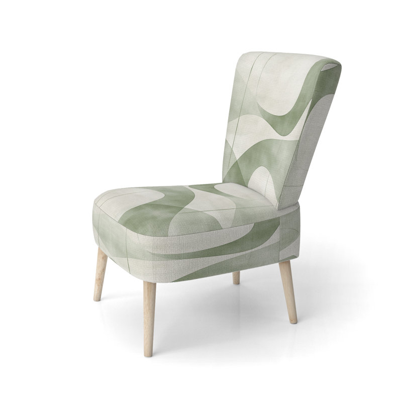 Chaise d'appoint abstraite moderne et rembourrée - Chaise d'appoint Sage Lines I, Side Chair Armless
