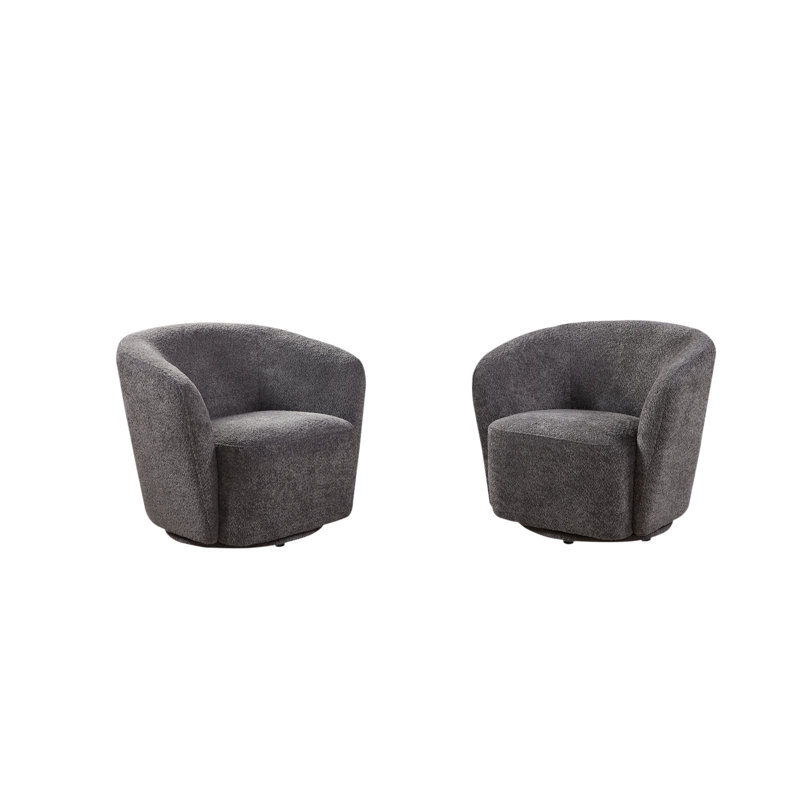 Fauteuil pivotant de 31,1 po Obrain, Rembourrage en mousse grise