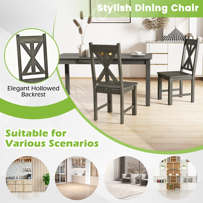 Cann 44cm H Solid Wood Side Chair in Grey
