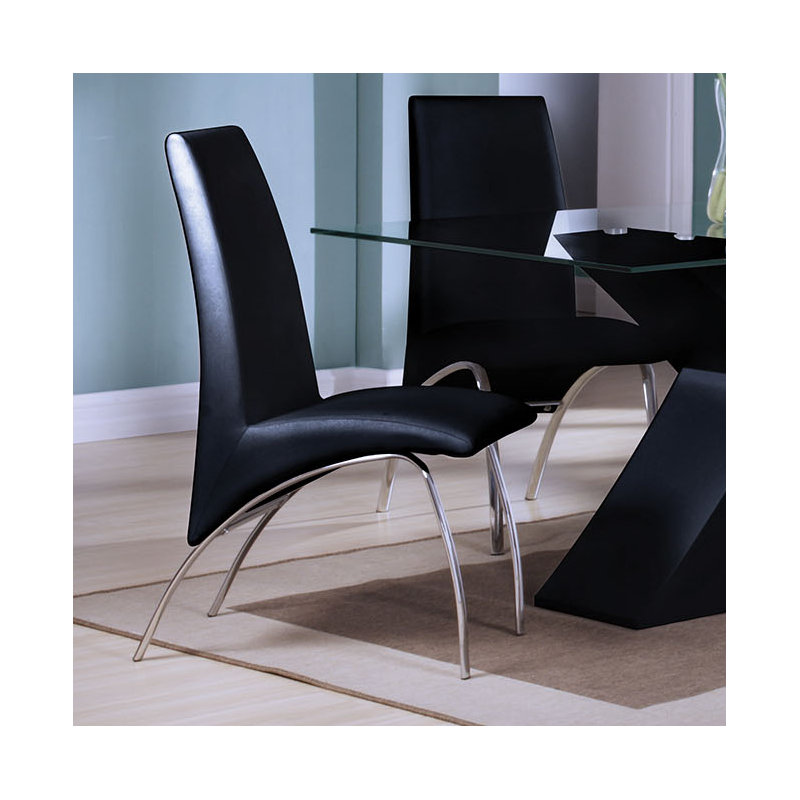 Angelica 19'' H Upholstered Side Chair, Black