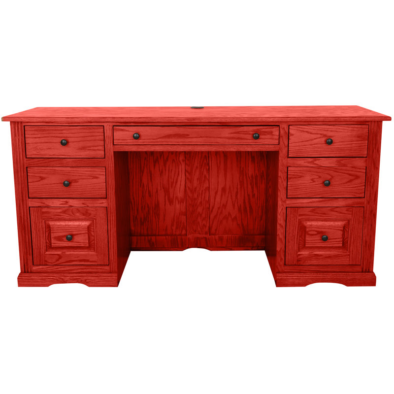 Rafeef Solid Wood Executive Desk, Persimmon Oak