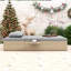 Chaise longue double inclinable en rotin toutes saisons avec dossiers réglables et plateaux pratiques-257236161
