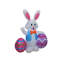Décoration de jardin gonflable lapin avec deux œufs