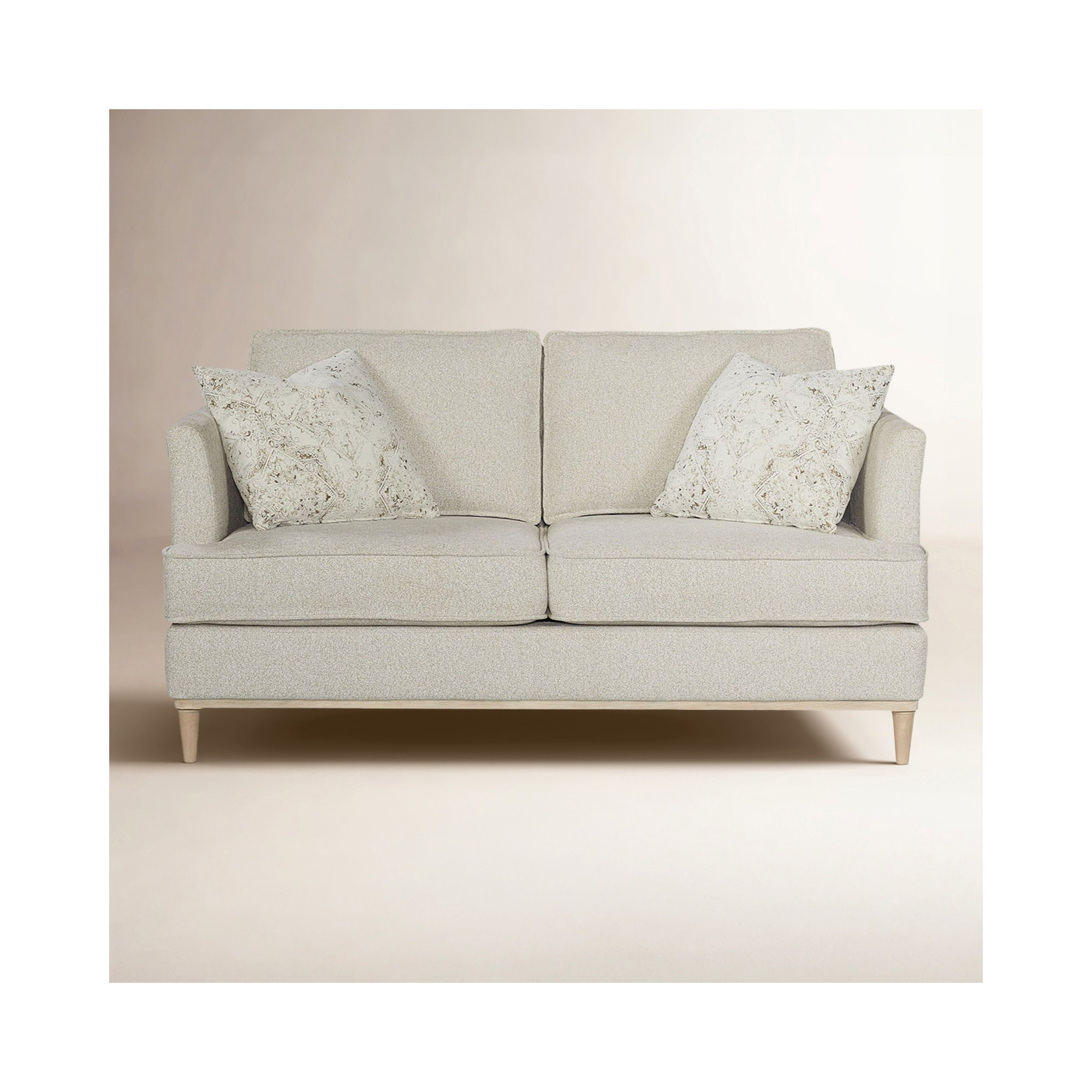 Haley Upholstered Loveseat with Pillows, Sand, 36'' H X 69'' W X 41.5'' D