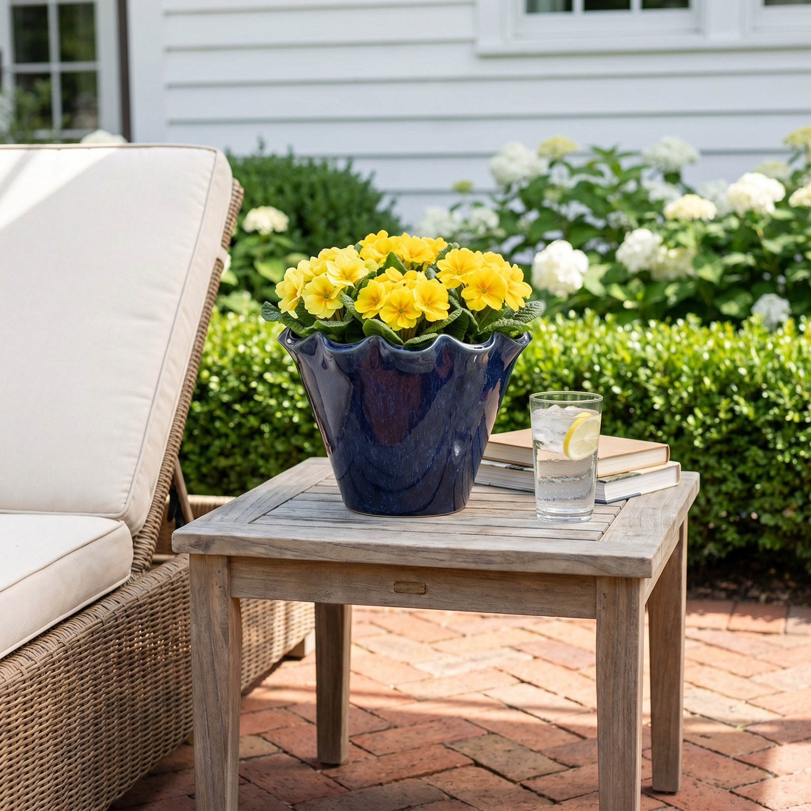 Stoneware Pot Planter, 7.5" H x 10.25" W x 10.25" D